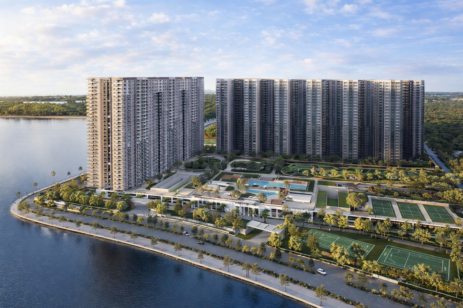 Aerial view of SOBHA Marina One Kochi